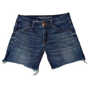 American Eagle Outfitters Denim X Café Midi Cutoff Shorts Women's (Size 8)